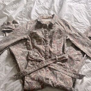 Anthropologie paisley print utility jump suit. Size xs.
